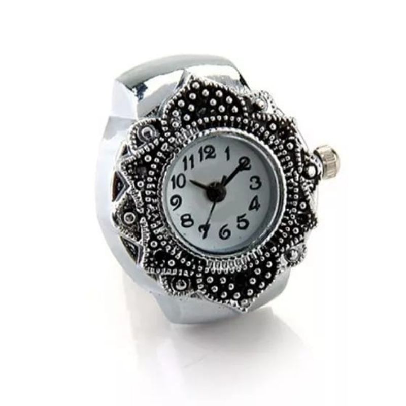 Jam cincin wanita unik cantik elegan, jam cincin analog hidup