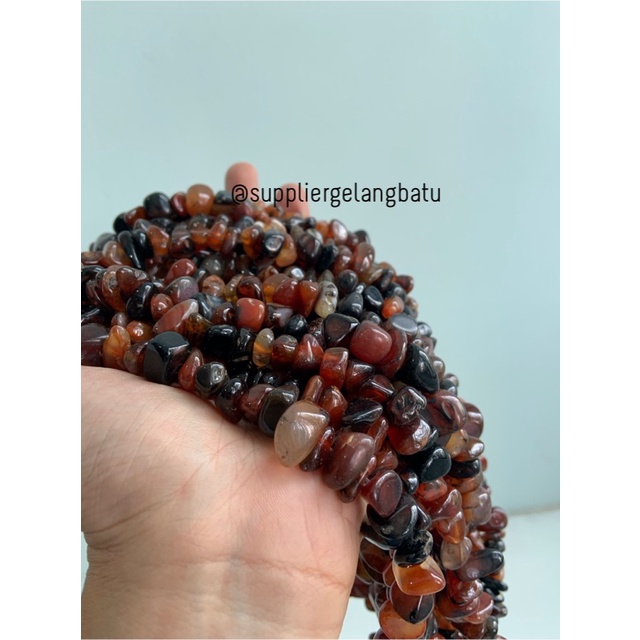 KERIKIL BESAR Batu BLACKRED AGATE 2cm MERAH HITAM kalimantan pilihan