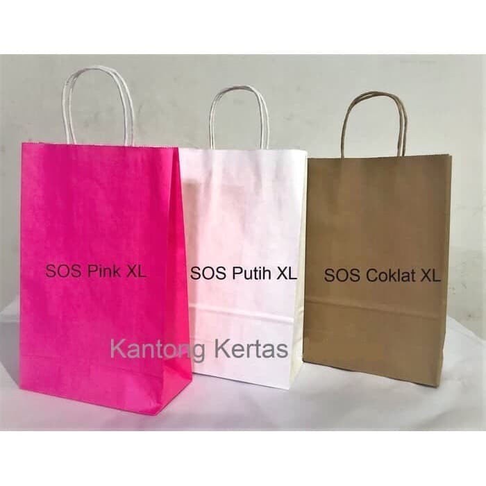 

PROMO Paperbag SOS XL 20x9x29cm Putih + Tali