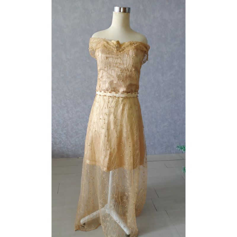 [GRATIS ONGKIR] GAUN MAMA GOLD 06 / GAUN PESTA PRELOVED / GAUN PESTA BEKAS