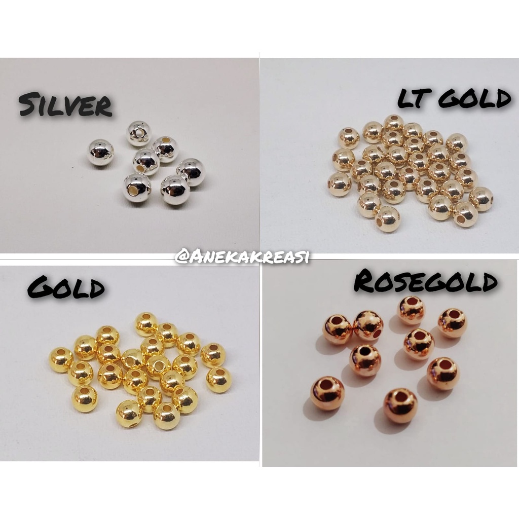 Payet Mutiara Beads 8mm kw1 Jepang, 500 gr, Silver, Gold, Lt Gold, Rosegold Dll [ Grosir ]