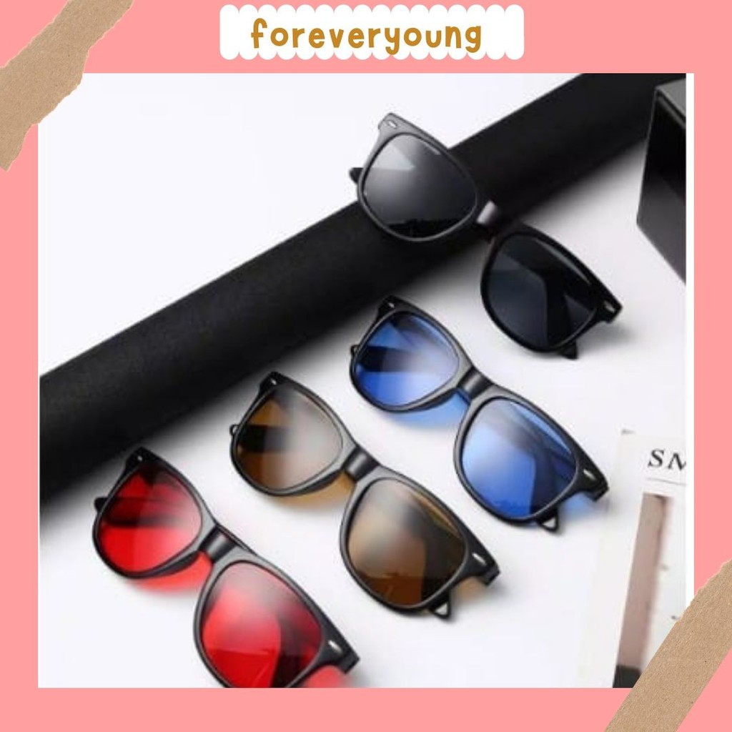 ( Fy ) COD TERMURAH KACAMATA IMPORT  FASHION NEW SUNGLASSES WANITA&amp;PRIA KACAMATA HITAM IMPORT