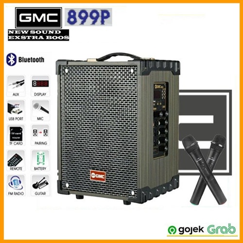 Speaker Portable GMC 899P Bluetooth Karaoke 2 Mic Wireless High Power TERMURAH ORIGINAL