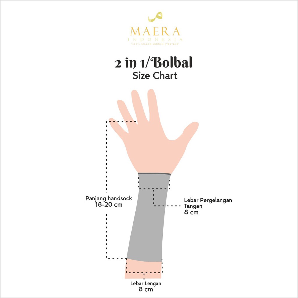 Manset Tangan Handsock Wanita Muslimah Bolak Balik 20 cm Bahan Jersey Premiun By Maera