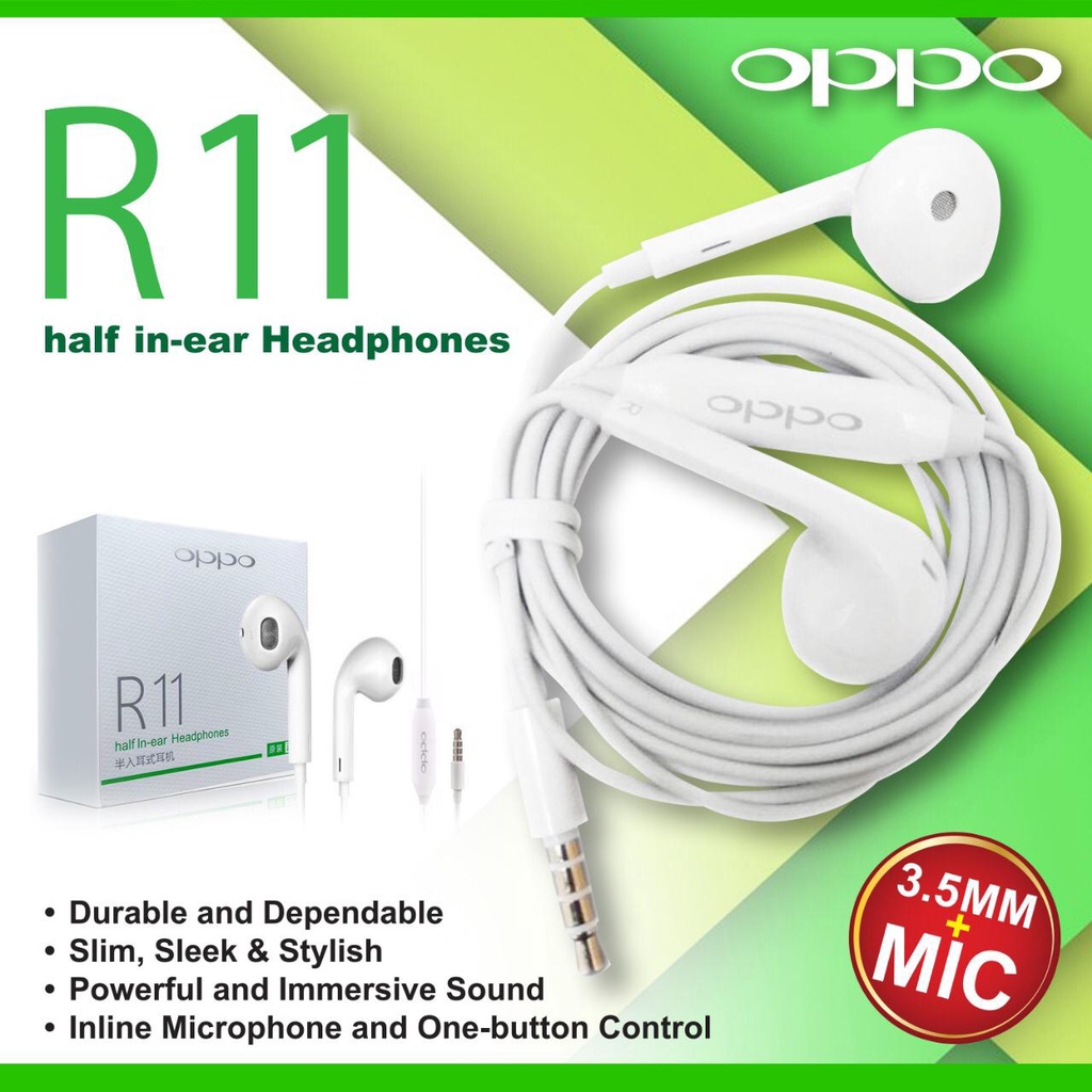 Headset Handsfree Earphone HF OPPO SAMSUNG VIVO XIOMI R11 ORIGINAL 99 % Good Quality