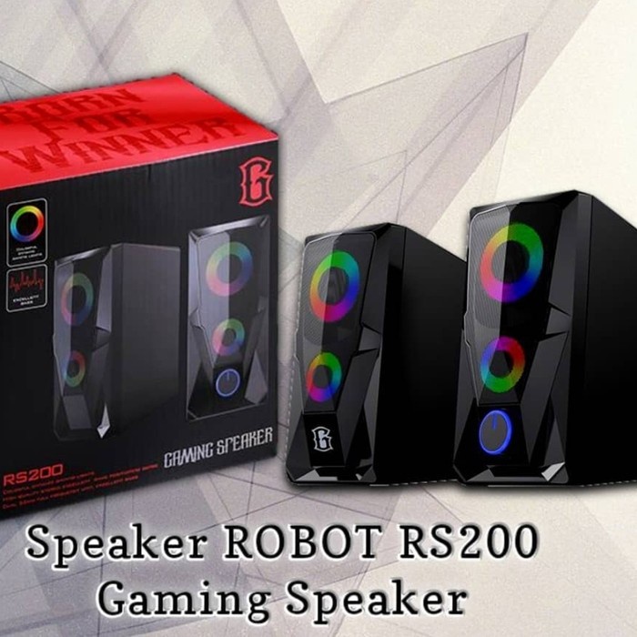 ROBOT Speaker Aktif Gaming Stereo RS200 Jack 3.5mm Garansi Robot 1 Tahun Speaker Lapto / Speaker Komputer
