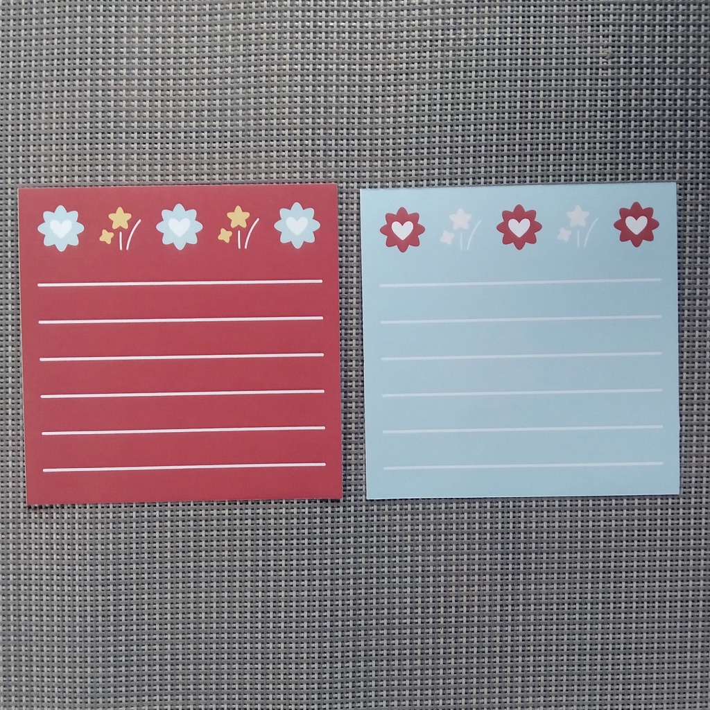 

Memo Mini motif Flower & Heart uk 7,7 x 7,7 cm (isi 24 lbr)