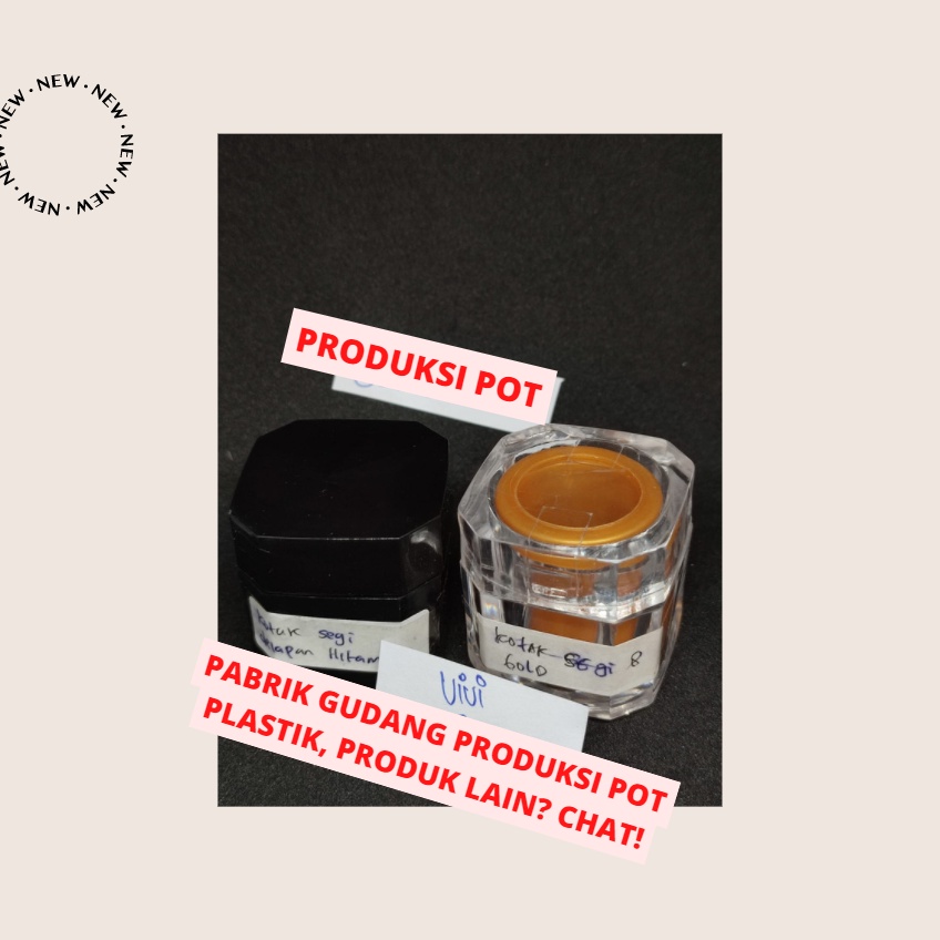 pot cream rose hitam wadah kosmetik rose hitam pot kosong kosmetik pot rose hitam pot kotak segi 8 h