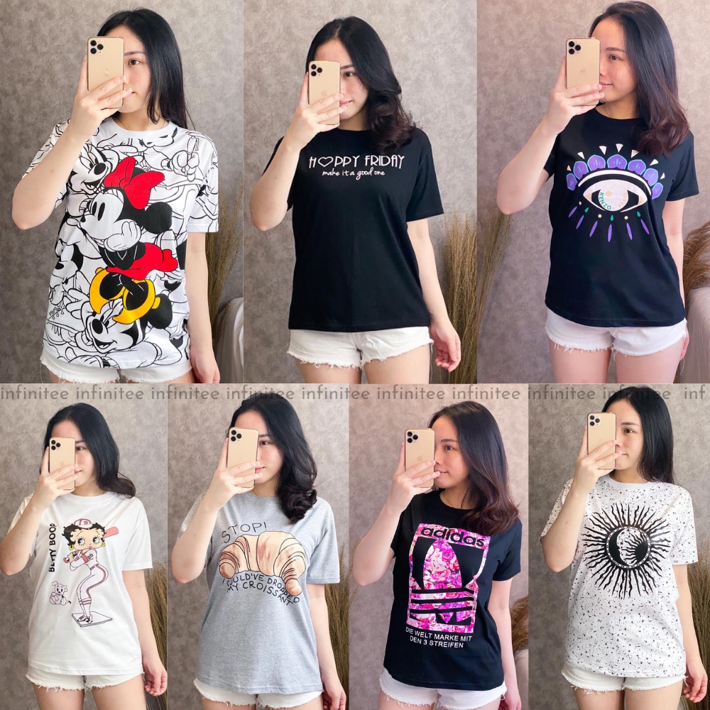 Kaus Wanita Lengan Pendek Murah / Kaos Oblong Wanita