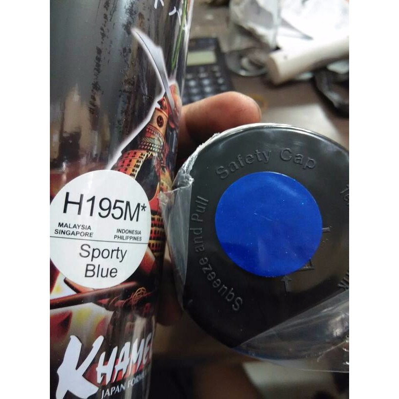 cat semprot pilox pylox SAMURAI paint sporty blue biru yamaha H195M