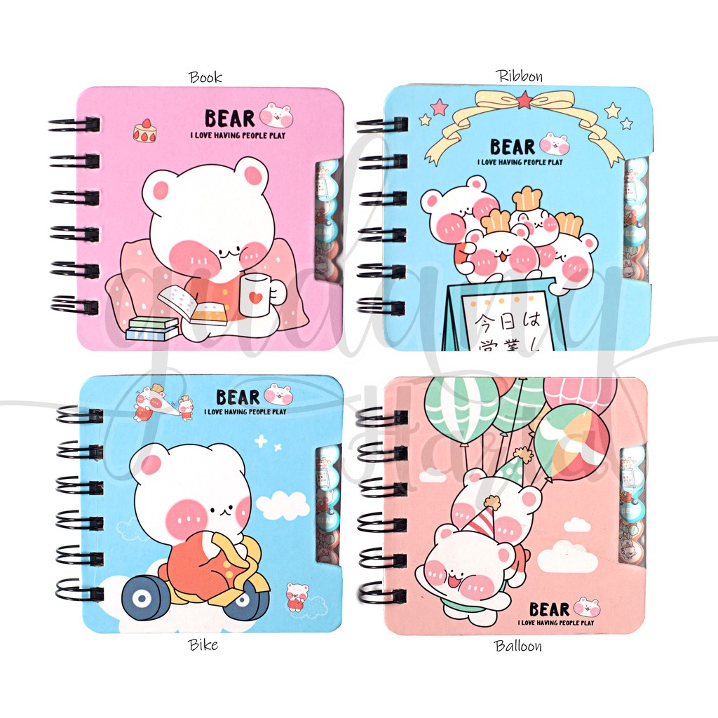 

Notebook Mini Spiral Bear Pipi Merah Buku Catatan Notepad GCC 308730