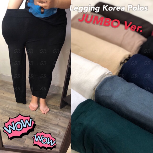 Celana Legging Polos Korea Panjang Basic Katun Import Melar Jumbo