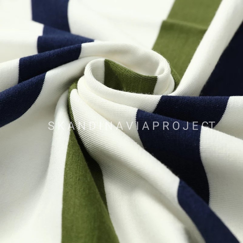 Skdnv Polo Shirt Pola Warna Premium Kaos kerah Polo Pria Lengan Pendek motif Garis garis Salur Green series