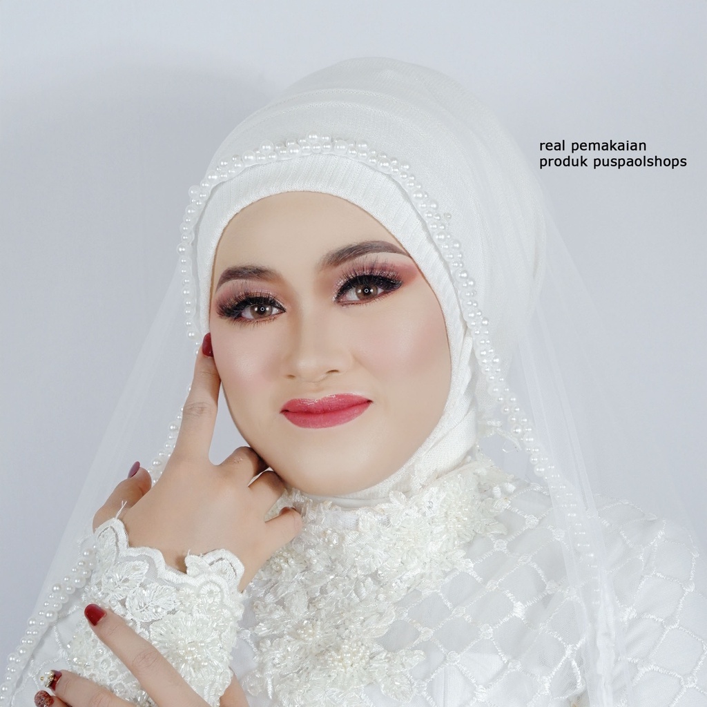 VEIL MUTIARA NONMOTIFPREMIUM TILE SILK VEIL PENGANTIN SLAYER 02