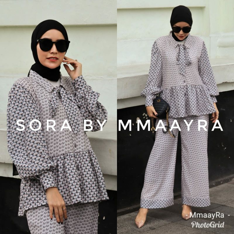 sora by mmaayra setelan atasan kulot printing exclusive baju terbaru setelan terbaru baju lebaran se