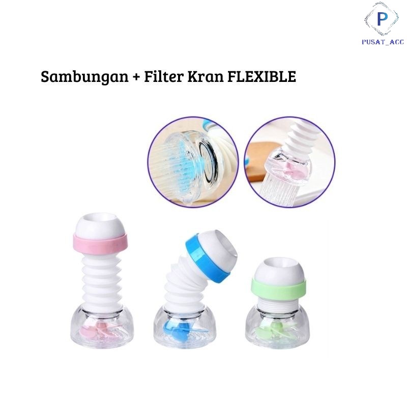 Sambungan Keran Air + Saringan Filter Keran Air Kipas Flexible v4 Splash Shower