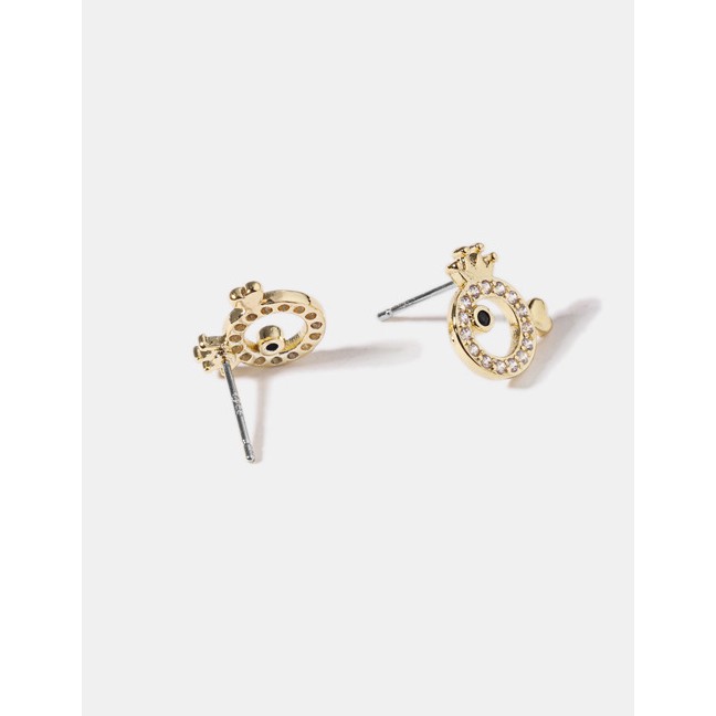 LRC Anting Tusuk Fashion Gold S925 Silver Needle Small Fish Zircon Earrings D15314