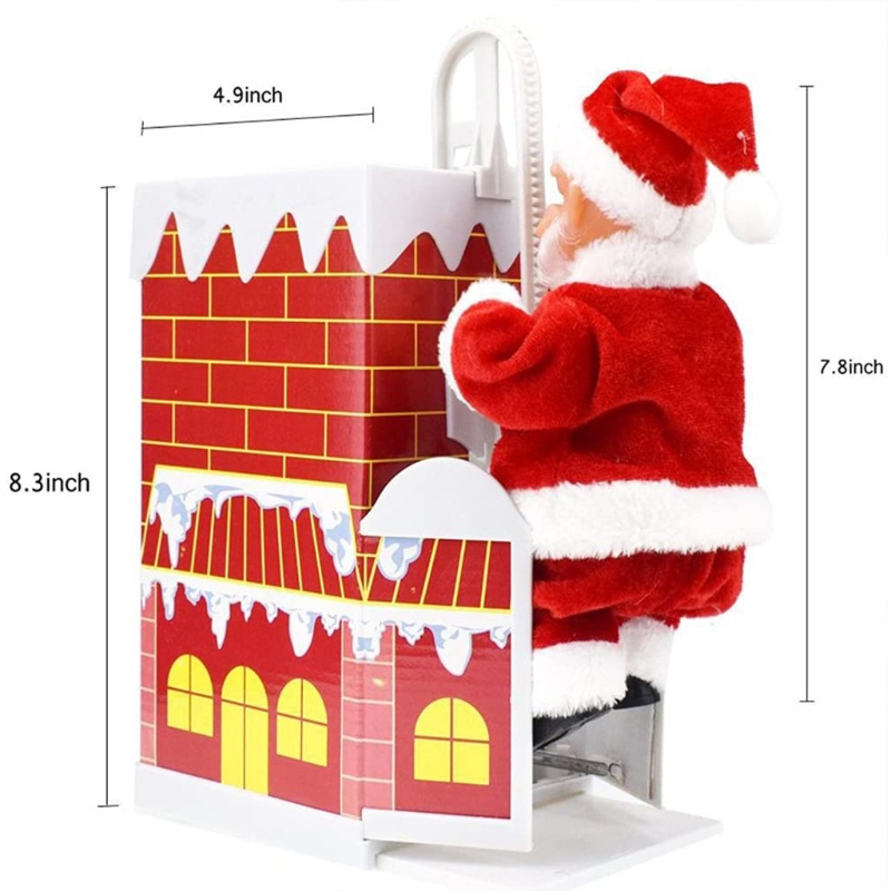Mary Electric Chimney Climbing Santa Claus Dengan Musik Dekorasi Natal Mainan Mewah