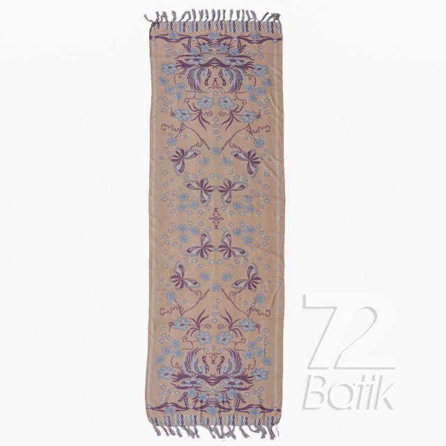 SYAL BATIK SCARFT PREMIUM MOTIF ANGSA KUPU KUPU CREAM KREM 726202 CAP 72