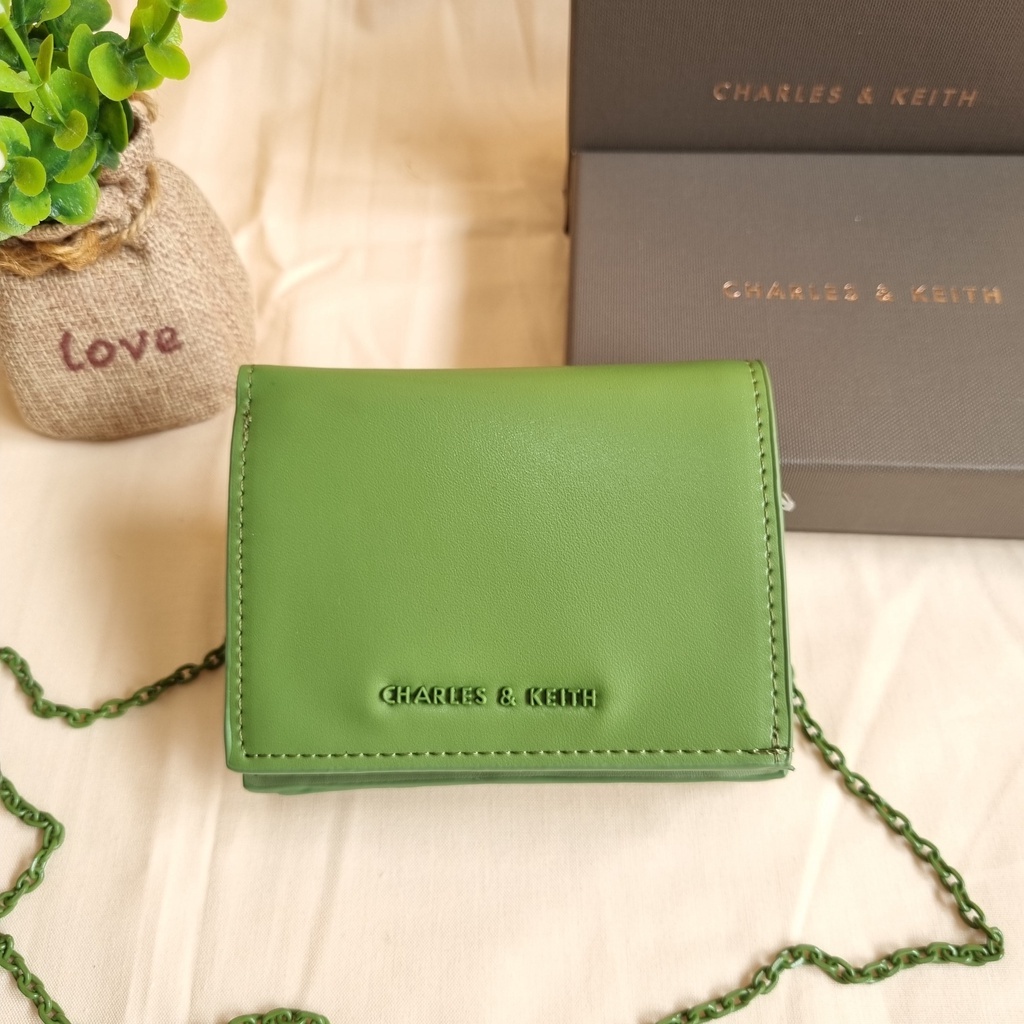 DOMPET CK WANITA CHAIN BUTTON MINI WALLET