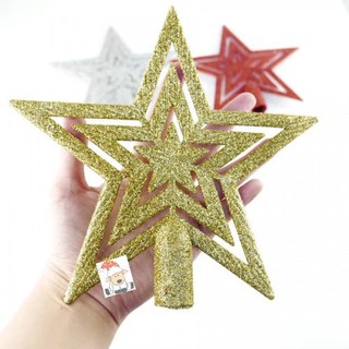  Hiasan  Natal  Star Topper pucuk Glitter 19 bintang 