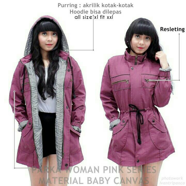 Jumbo Parka Wanita Dusty Pink / Jaket Korea Parka Wanita style