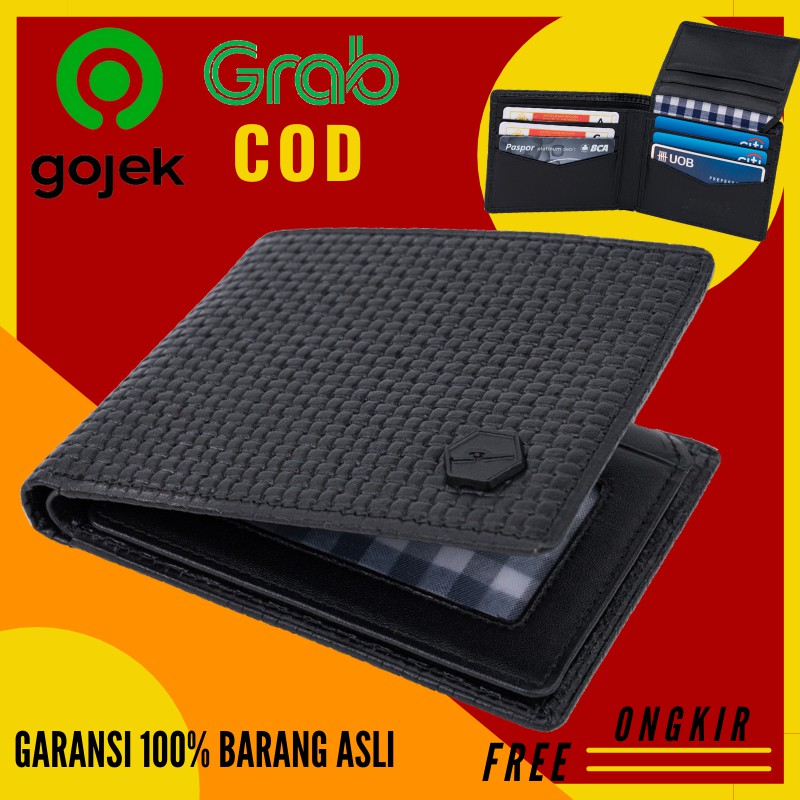 JFR Dompet Lipat Kulit Sapi Asli Pria Original Dompet Remaja Pria Cowo Tipis Slot Kartu Banyak Leath