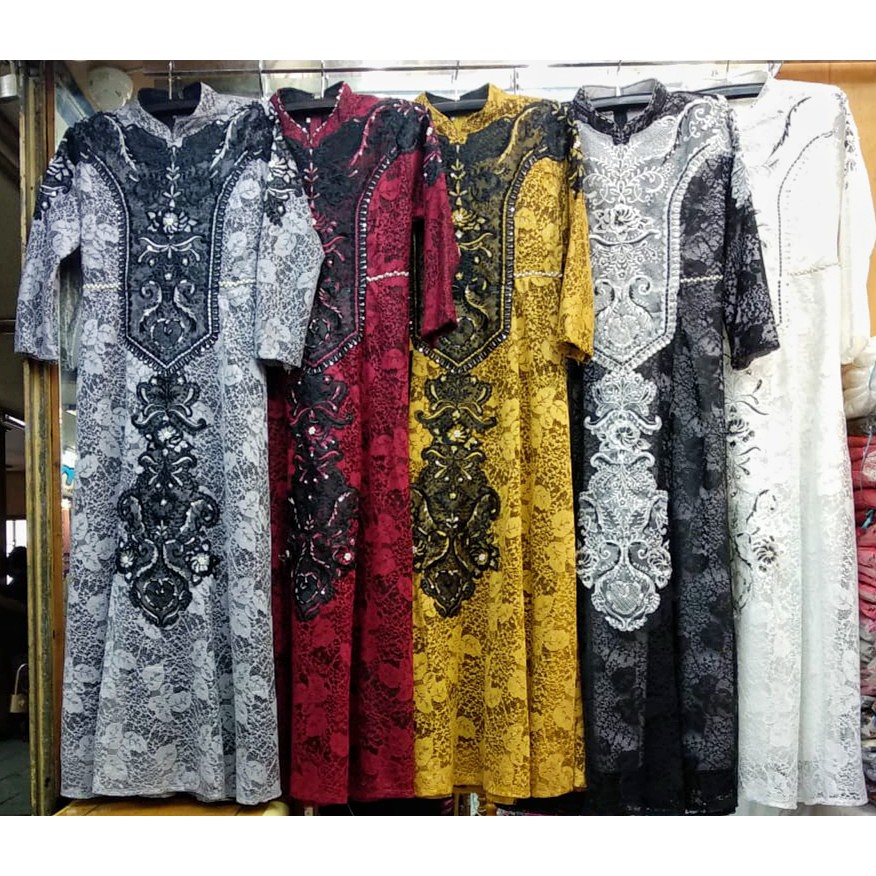 PROMO LONG GAMIS BROKAT BORDIR / LONG GAMIS PESTA FREE MASKER