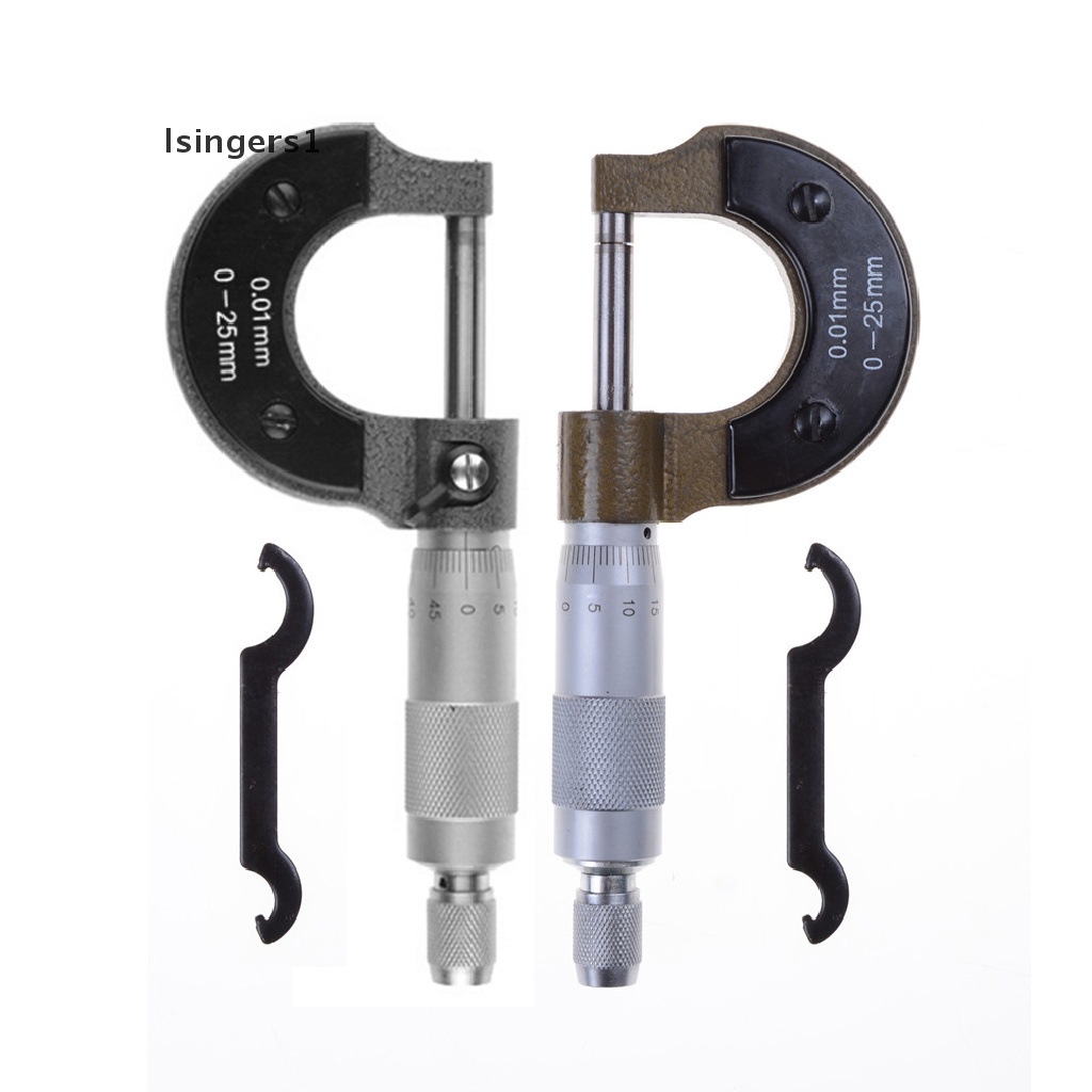 (lsingers1) Alat Pengukur Mikrometer 0-25mm 0.01mm Bahan Metal Untuk Mekanik