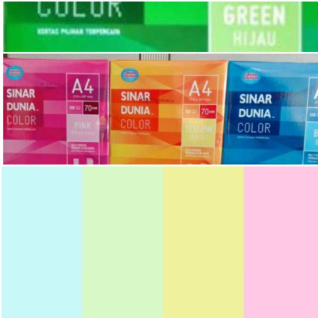 

SIDU 70 gr isi 10 helai Kertas warna lembaran colour HVS 70 A4 pembatas jilid