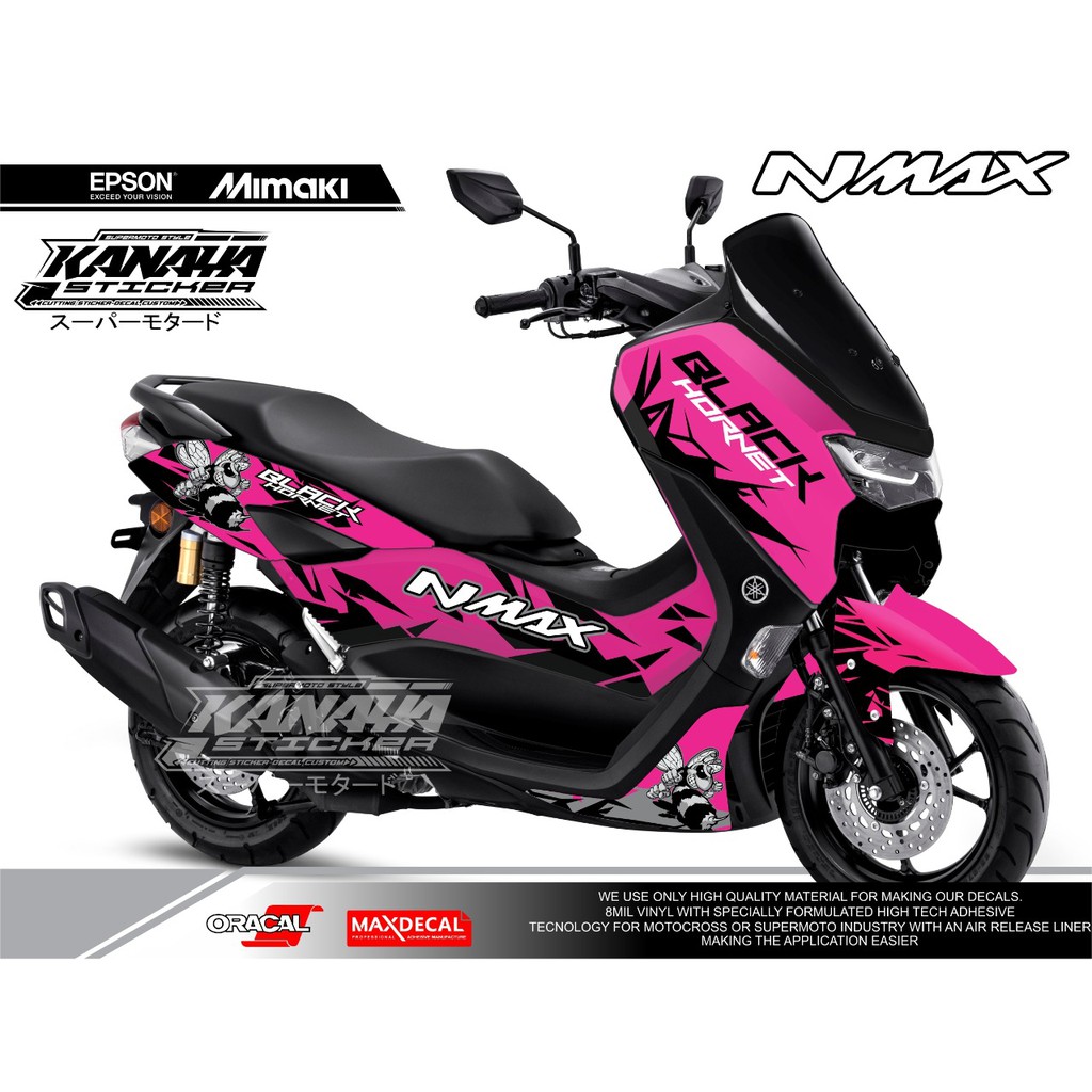 DECAL NMAX STICKER DECAL NMAX NEW 2020 / 2021 / NMAX ABS / NMAX OLD DESAIN TERBARU WARNA PINK