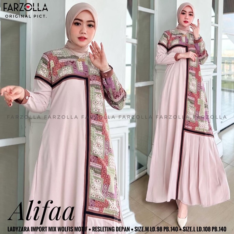 ALIFAA HILWAH dres gamis muslim wanita motif bordir original mieux turkey super mewah-1