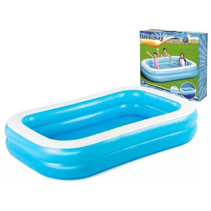 Kolam Renang Anak Bestway Blue Rectangular Family Pool 262cm ( BESTWAY 54006 )