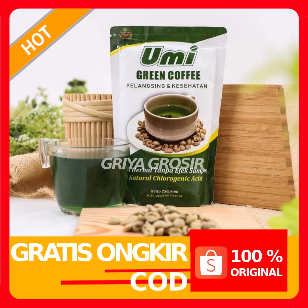 

UMI GREEN COFFEE ORIGINAL / UGC / MINUMAN PELANGSING & KESEHATAN ISI 250 GRAM PROMO COD GRATIS ONGKIR