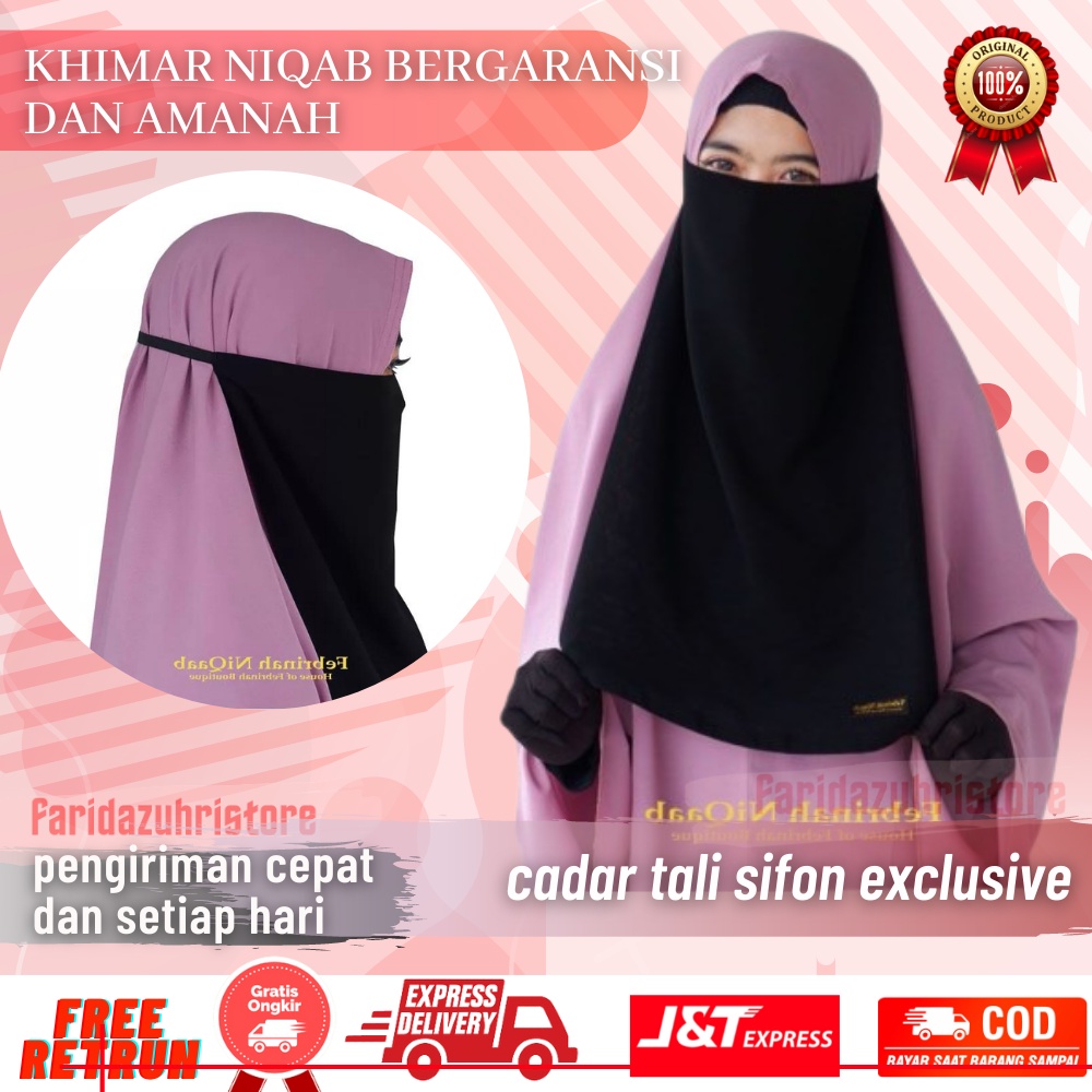 Niqob Karet Cadar Wanita Cadar Tali 1 Layer Hijab Saudia Niqab Tali Karet Niqab Jetblack Niqab Premi