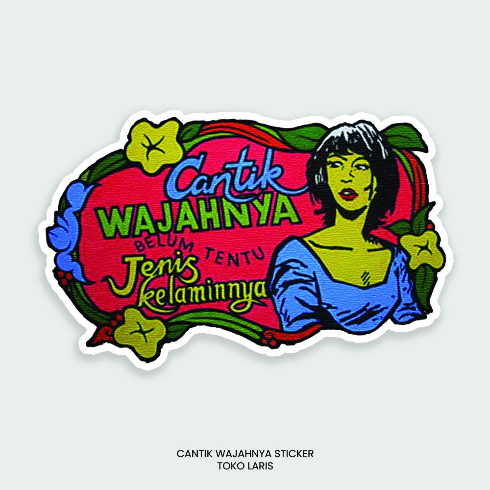 Sticker Jadul &quot;Cantik Wajahnya&quot; Untuk Sticker Motor, Laptop, Tumblr, Helm, Case