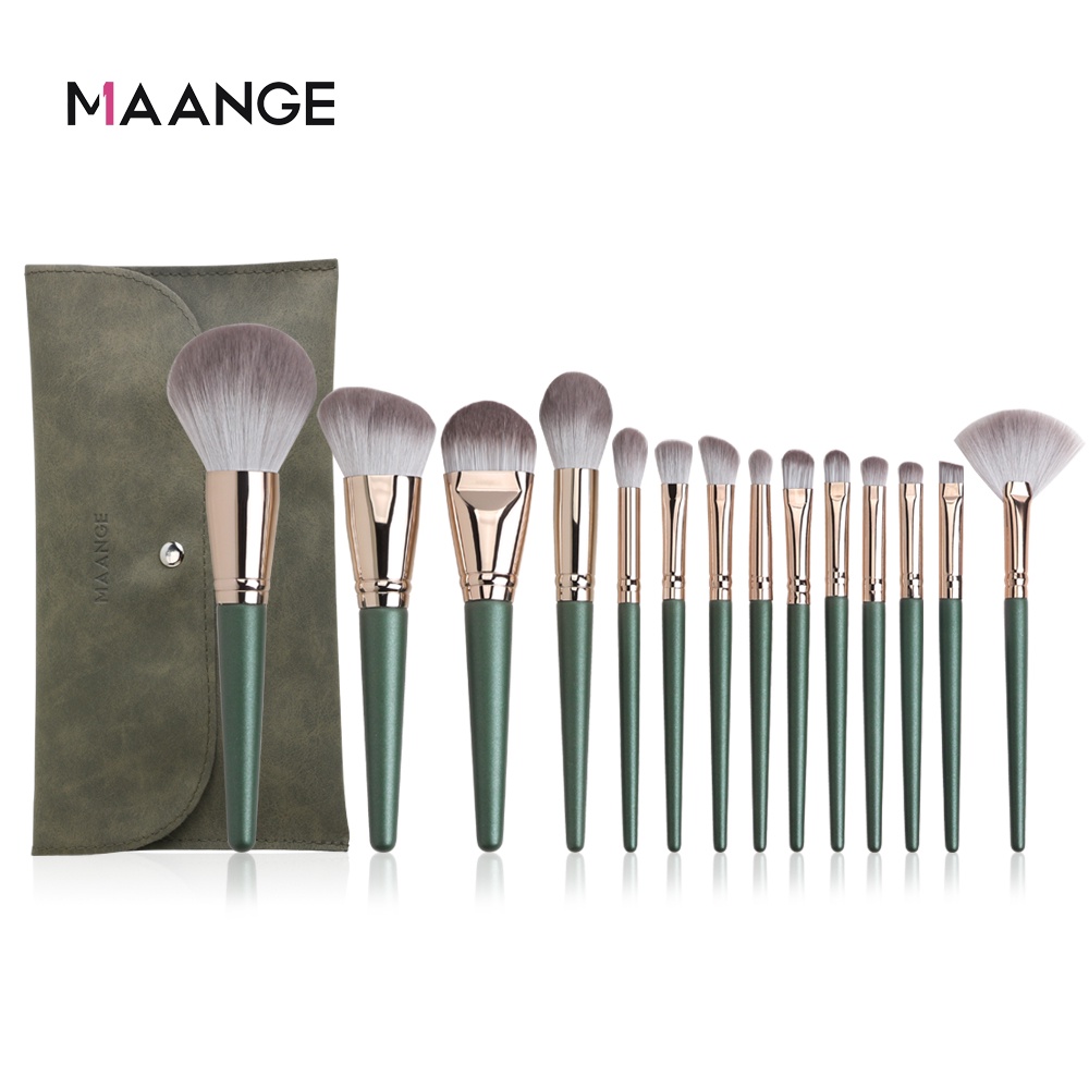 MAANGE 14Pcs Makeup Brush Set Soft Fluffy Hair Brush Set Cosmetics With Bag Beauty Tool Kit Makeup Accessories