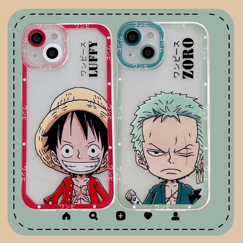 Case Motif Anime Luffy Zoro One Piece Untuk Iphone 13 11 12 Pro max 7 8 plus se2