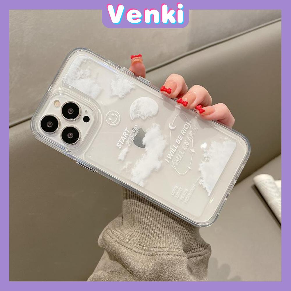 iPhone Case Clear Case Soft Thick TPU Shockproof HD Super Transparent Protection Camera Plating Button Cloud Smiley For iPhone 13 Pro Max iPhone 12 Pro Max iPhone 11 iPhone 7 Plus