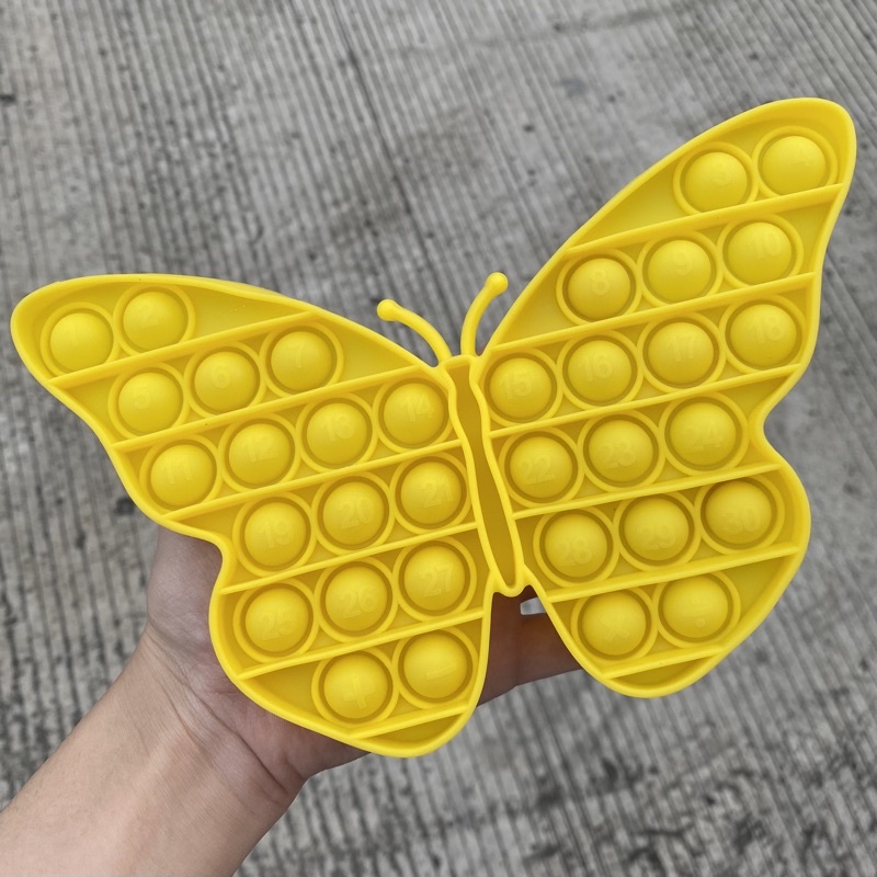 Pop It Fidget Toy Murah Rainbow Mainan Anak Penghilang Stress Tiktok-KUPU kuning