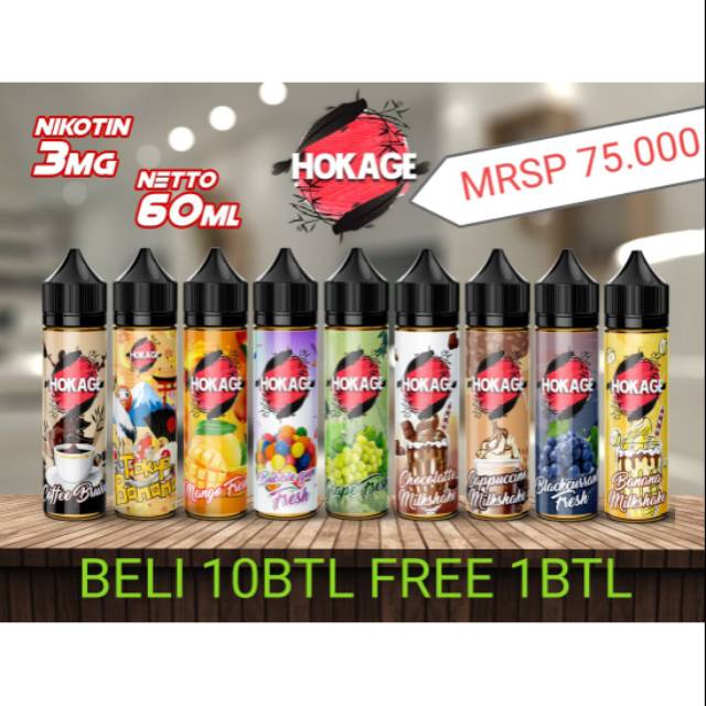 FREEBASE LIQUID NIC 3mg 60ML CUKAI HOKAGE JUICE