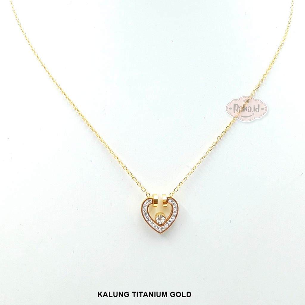 Kalung Wanita Kalung Titanium Motif Mata Baris Daun Perhiasan Cantik Wanita Berkualitas 1068