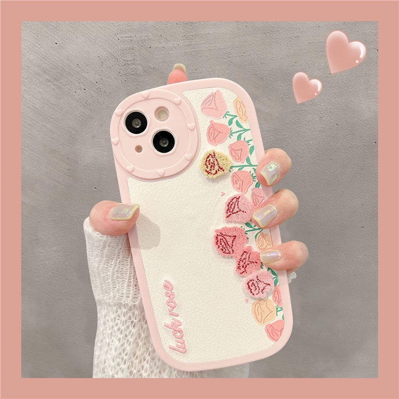 Case Motif Bordir Bunga Tulip Untuk iphone 12 13 11 Pro Max X Xs Max Xr Yih8