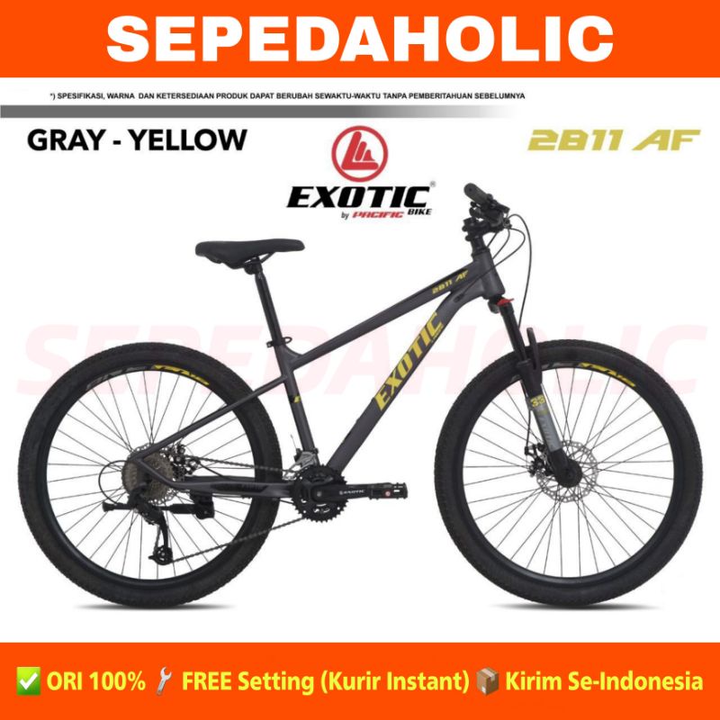 Sepeda Gunung MTB EXOTIC 2811 AF Ukuran 26 Inch 2x8 Speed Rem Cakram