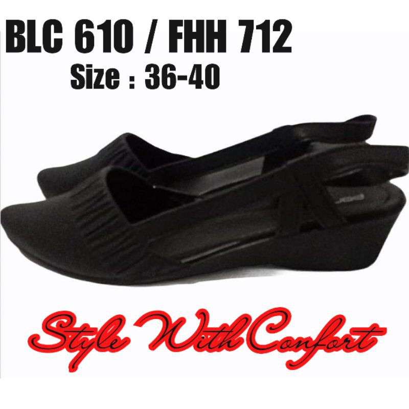 Bustong Jellyshoes Wedges Formal/Non Formal Kerut Import 610/712 HTM