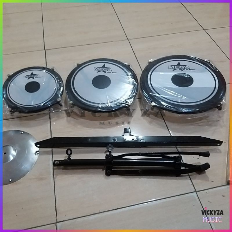 Tam Tam Drum Mini - Drum anak - isi 3 Plus 1 Simbal Bonus Stik