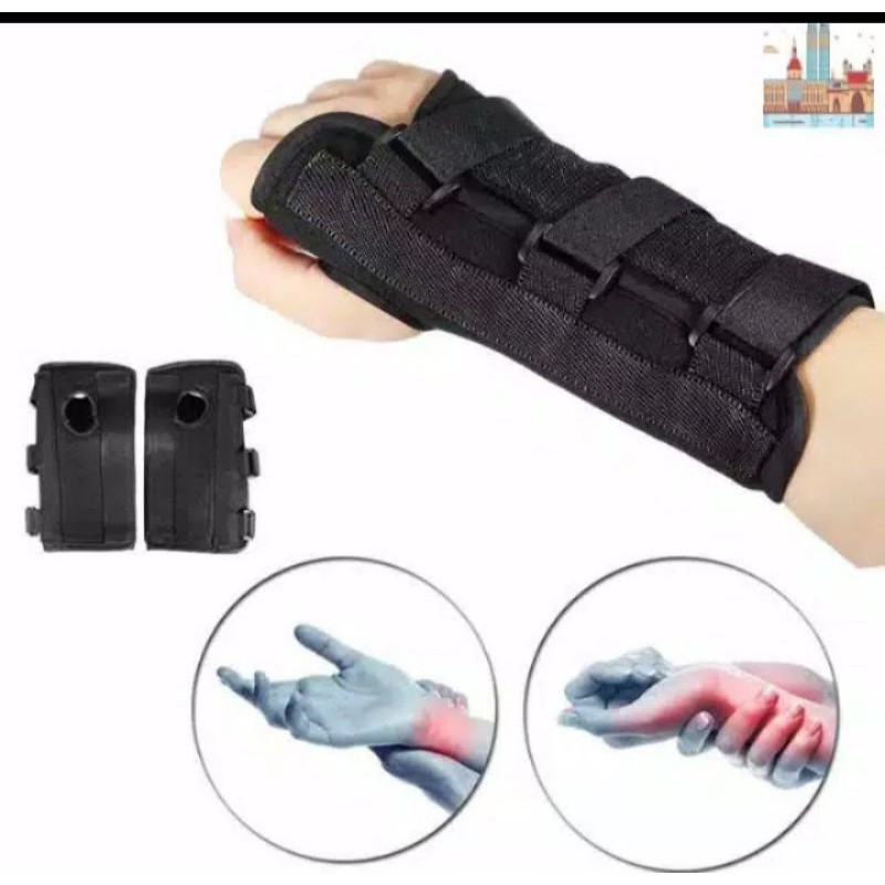 carpal tunnel wrist + hand brace wrist + deker cidera pergelangan tangan + splint strap