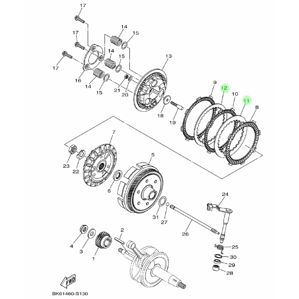 PLATE CLUTCH PLAT KOPLING 2 PCS VIXION R LED NEW R15 R155 VVA V3 MT15 XSR 155 ORI BK6-E6324 E6325-00