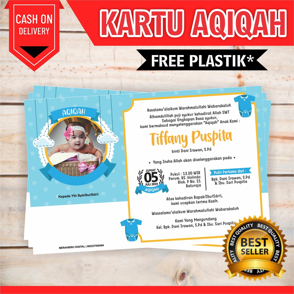 Kartu Aqiqah / Kartu Selapan / Kartu Nama Bayi / Kartu Ucapan Kelahiran / Kartu Syukuran Bayi Murah
