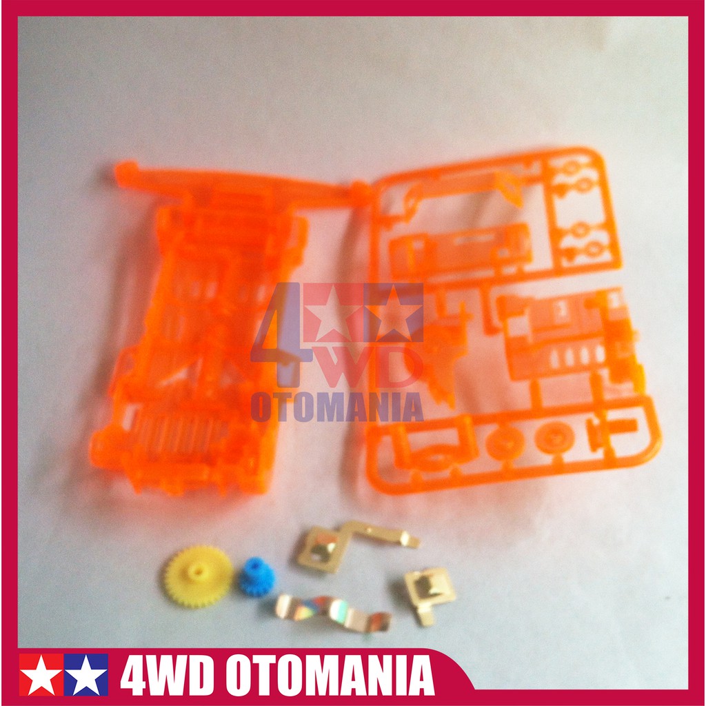 Tamiya - Mini 4WD Chassis Super 1 Transparan Orange - SNG